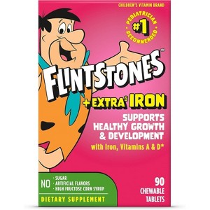 Flintstones Plus Extra Iron Children's Vitamins, 90 Count - 1 of 4