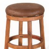 Royal Hampton Swivel Counter Stool Set of 2 | Faux Leather Seat | Mahogany Wood - 4 of 4