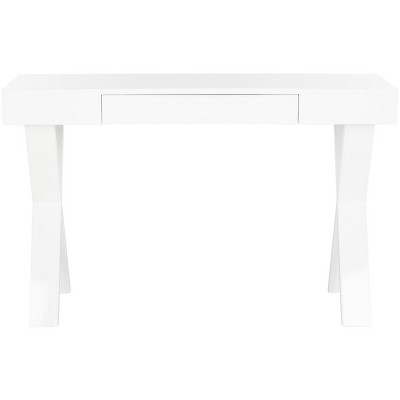White Lacquer One Drawer Vanity Desk