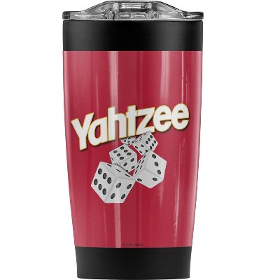 Yahtzee Tumbling Dice Steel Tumbler 20oz Coffee Travel Mug