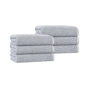 Viscose Cotton Blend Medium Weight Soft Textured Ribbed Towel Set by Blue Nile Mills - 1 of 4