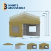 10'x10' Pop-Up Canopy Tent with 3 Sidewalls – Waterproof & UV Resistant Outdoor Gazebo, Easy-Up Sun Shade Shelter for Parties, Events, Black - 3 of 4