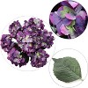 Floral Home 20" Purple Green Hydrangea with 7 Silk Flowers & Leaves - 1-Piece - 2 of 4