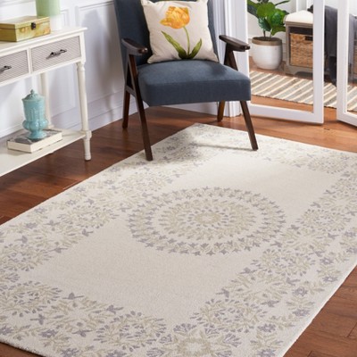 Empire Ivory Beige Hand-Tufted Wool Area Rug 3' x 5'