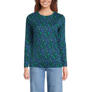 Lands' End Women's Relaxed Supima Cotton Long Sleeve Crew Neck T-Shirt - 1 of 4