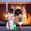 Angel Sar 6.2FT Inflatable Snowman with Groom, LED Lighted Christmas Decoration, Outdoor Yard Blow Up Decor with Christmas Tree - 2 of 4