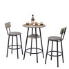 NicBex Dining Table Set for 2 Round Kitchen Table Chairs Set with Shelf Upholstered Stool with Backrest for Kitchen,Living Room - 4 of 4