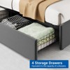 Full Bed Frame, Upholstered Platform Bed Frame with 4 Drawers, Storage Headboard, Wooden Slats Support, Metal Bed Frame with Charging Station, No Box - 4 of 4