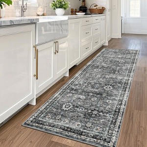 Vintage Large Area Rug for Living Room Bedroom Distressed Rug Non-Slip Low Pile Machine Washable Rug - 1 of 4
