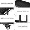 Hdpe Dining Cart, Portable Trolley with 4 Wheels, Double-Shelf Movable Grill Table - 4 of 4
