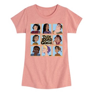 Girls' - Disney - Teen Squad Goals Grid Fitted Short Sleeve Graphic T-Shirt - 1 of 4