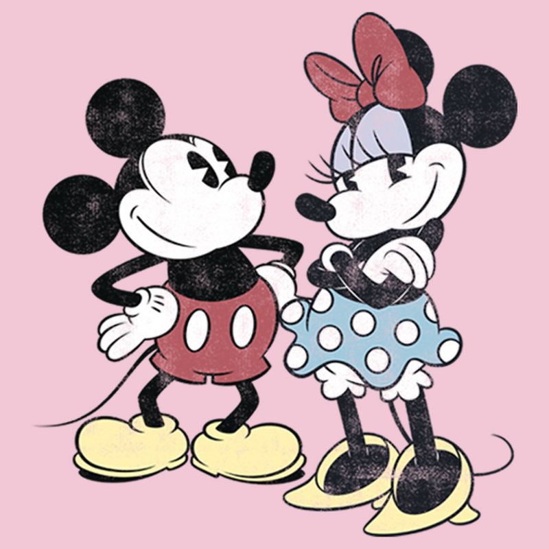 Girl's Disney Mickey Mouse & Minnie Vintage Couple T-Shirt, 2 of 5