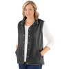 Collections Etc Snap Front and Cinch Back Sleeveless Vest with Front Slant Pockets - Flattering Layering Piece for Outfit - 4 of 4