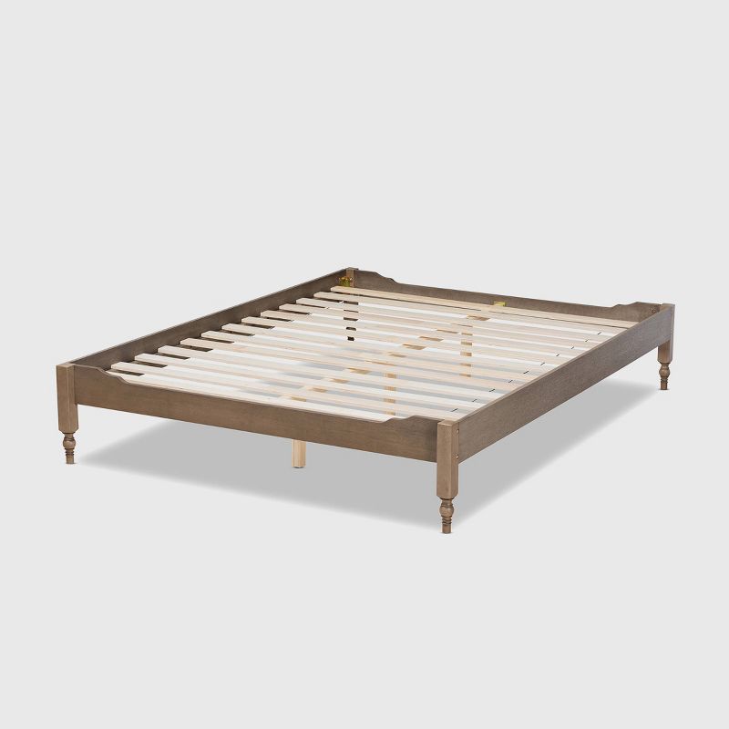 Laure French Bohemian Wood Platform Bed Frame - Baxton Studio, 4 of 11