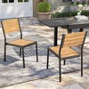 Pellebant Outdoor Dining Chairs Modern Aluminum Stackable Armless Chairs for Patio - 2 of 4