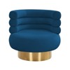 TOV Furniture Naomi 17.3" Transitional Velvet Swivel Accent Chair in Navy - 3 of 4