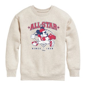 Boys' - Disney - All Star Mickey Graphic Long Sleeve Fleece Sweatshirt - 1 of 4