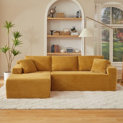 VASIP L-Shaped Left Lounge Chair Cloud Sectional Modular Sofa with Deep Seat,  for Living Room, Apartment, Bedroom No Assembly Required,Black