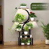 8-Tiered Metal Indoor Plant Stand with Grow Lights,MDF Wood Shelves Metal Garden Raised Bed,10-Level Stepless Dimming Multi-Pot Shelf-Coolbibila - 2 of 4