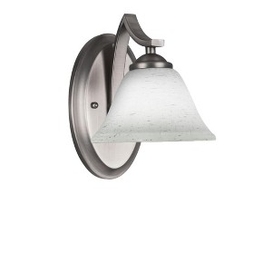 Toltec Lighting Zilo 1 - Light Sconce in  Graphite with 7" White Muslin Shade - 1 of 2