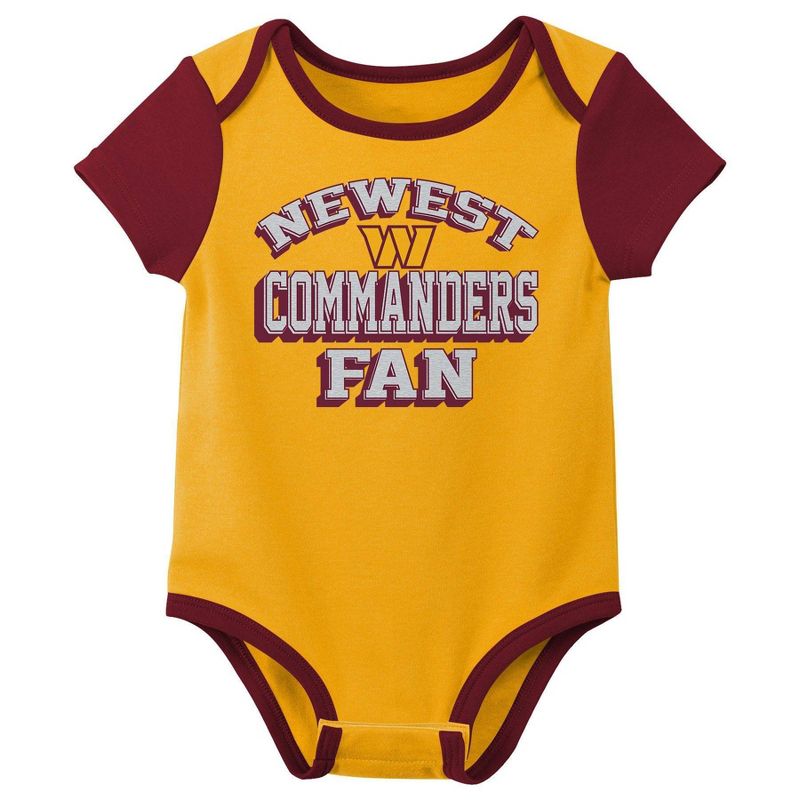 NFL Washington Commanders Infant Boys&#39; 3pk Bodysuit, 2 of 5