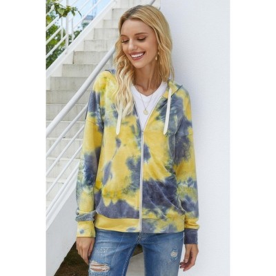 I AM A FASHION JUNKY Tie Dye Full Zip Drawstring Hoodie