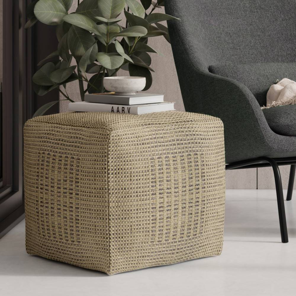 Photos - Pouffe / Bench WyndenHall Matilda Square Woven Pouf Natural: Handcrafted, Jute Upholstery, No Assembly, 18" Height