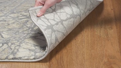 Gray Abstract Low Pile Synthetic Area Rug