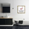 Stupell Industries Flamingo Standing Antique Bathtub Floating Frame Canvas Art, Gold, 25" x 25" - 3 of 4