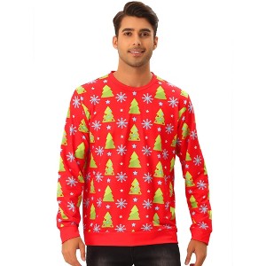 TATT 21 Men's Halloween Long Sleeves Pumpkin Printed Christmas Halloween Pullover Sweatshirt - 1 of 4