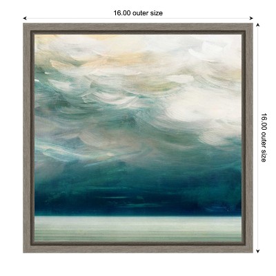 Ocean Breeze Abstract Teal and Beige Canvas Print