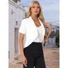 Allegra K Women's Business Casual Open Front Notch Lapel Lightweight Short Sleeve Cardigan Blazer - 2 of 4