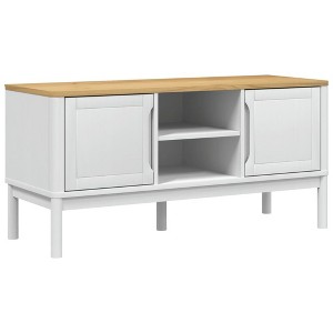 vidaXL TV Stand Entertainment Center Media Unit Furniture Solid Pine Wood - 1 of 4