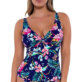 Sunsets Women's Printed Willa Ruffle Wire-free Bikini Top - 546p  38e/36f/34g Seaside Vista : Target