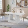 MAYEERTY 63" Wood Computer Desk, Faux Marble Executive Desk Office Desk - 2 of 4