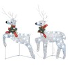 Christmas Reindeer Set of 2 Silver Mesh and Metal Medium - 2 of 4