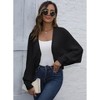 Coolmee Womens Open Front Long Sleeves Batwing Cardigans Sweater Shrug Short Knit Casual Jackets - 4 of 4