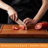 Bamboo Wood Cutting Boards for Kitchen, 1" Thick Charcuterie Boards, Butcher Block with Juice Grooves & Handles - 2 of 4