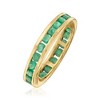 Ross-Simons 1.10 ct. t.w. Emerald Eternity Band in 14kt Yellow Gold - 3 of 4