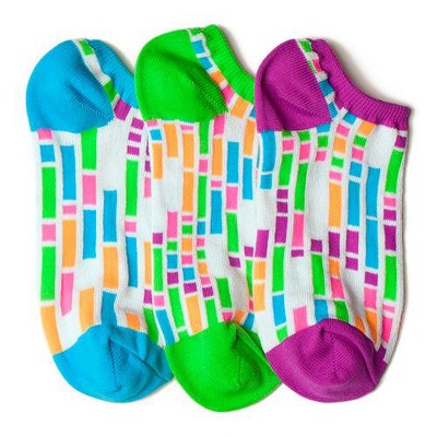 LittleMissMatched White Colorblock Liner Socks - 3 Socks (Kids 6-2)