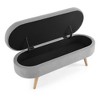 Cesicia 43.5"x16"x16" Ottoman Oval Storage Bench,Rubber Wood Legs - 3 of 4