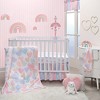 Bedtime Originals Rainbow Hearts White/Peach/Purple Baby Fitted Crib Sheet - 4 of 4
