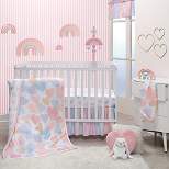 Bedtime Originals Rainbow Hearts Pink/Purple 3-Piece Baby Crib Bedding Set