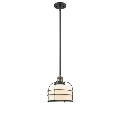 Bell Cage - 1 Light Mini Pendant In Traditional Style-10 Inches Tall and 9 Inches Wide
