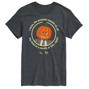 Men's - The Office - Dwight Halloween Pumpkin Head Short Sleeve Graphic T-Shirt - 1 of 4