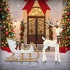 48 Inch H Reindeer and 38 Inch L Sleigh Set White LED Christmas Outdoor Decoration - 2 of 4