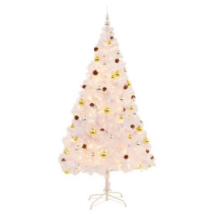 vidaXL Christmas Tree White PVC, Steel Medium Christmas Tree - 7 x 4 ft - 1 of 4