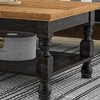 Philoree Wooden Traditional Coffee Table Antique Black and Oak - HOMES: Inside + Out: Rectangular with Fixed Shelf, Farmhouse Style - 3 of 4