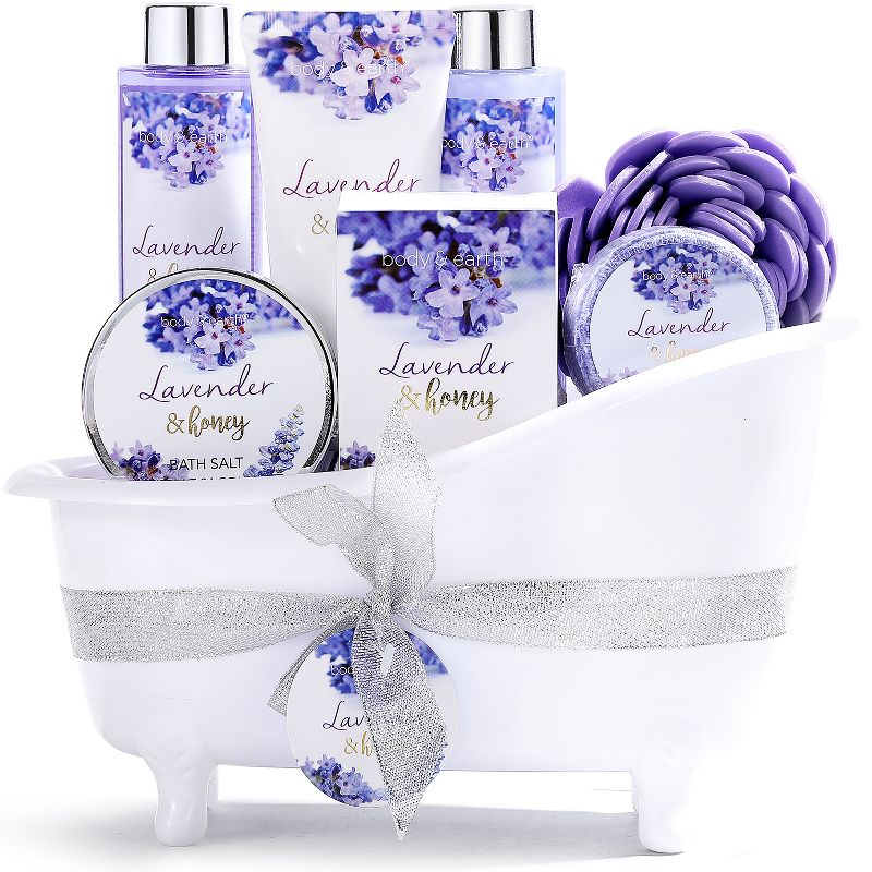 Body & Earth 8pc Lavender & Honey Bathtub Spa Set , 1 of 2