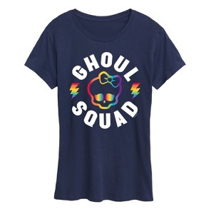 Women's Monster High Rainbow Ghoul Squad Short Sleeve Graphic T-Shirt - Navy - 4X - 1 of 4